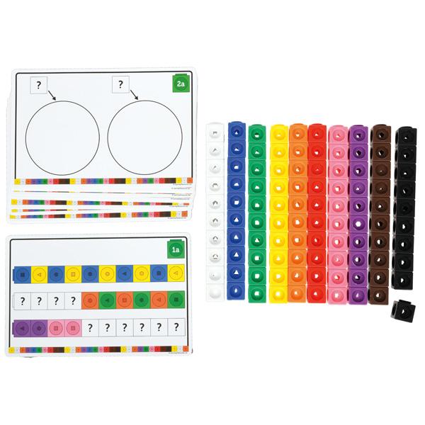 Steckwürfel Mathematik, mit Aufgabenkarten