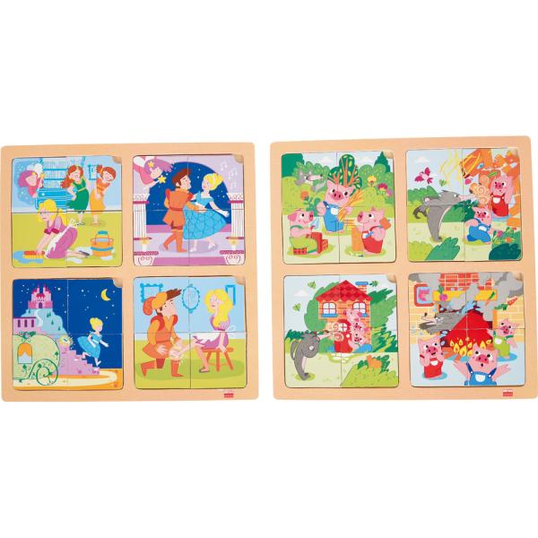 Puzzle-Set Aschenputtel und Die drei kleinen Schweinchen