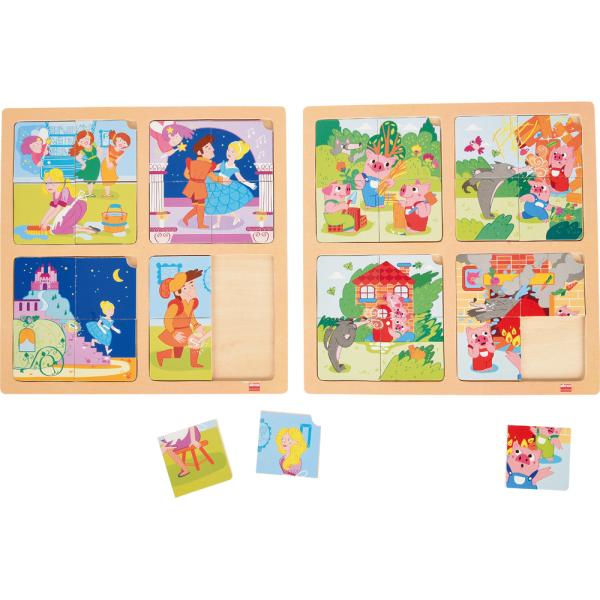 Puzzle-Set Aschenputtel und Die drei kleinen Schweinchen