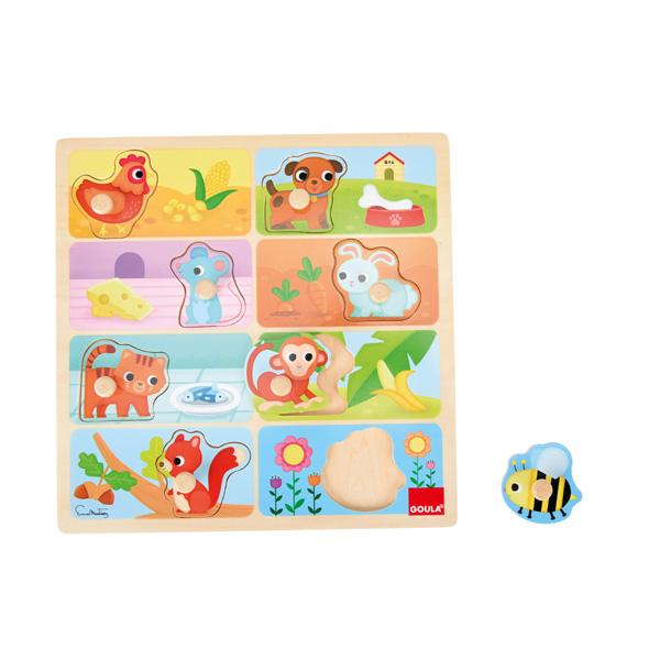 Einlegepuzzle - Was essen die Tiere?