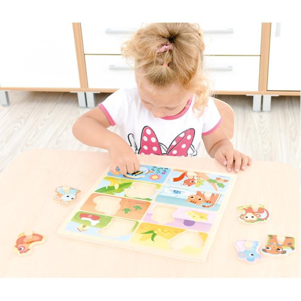 Einlegepuzzle - Was essen die Tiere?