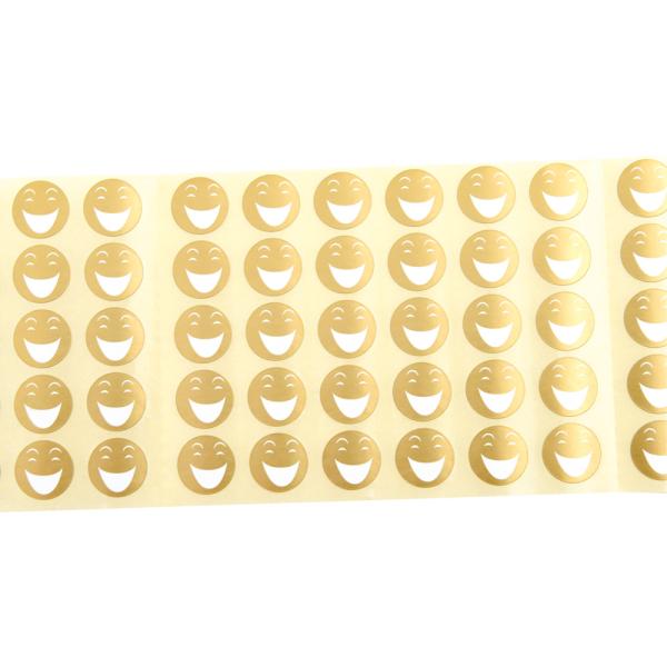 Aufkleber Smiley, gold