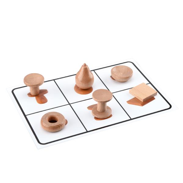 Taktiles Bingo - Zuordnen der Formen, 4 Spielkarten