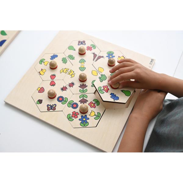 Sechseck-Einlegepuzzle - Natur