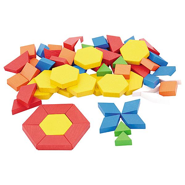 Bunte Legesteine aus Holz