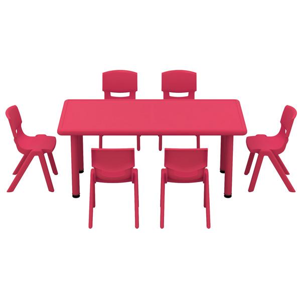 Tisch Felix, rechteckig - rot
