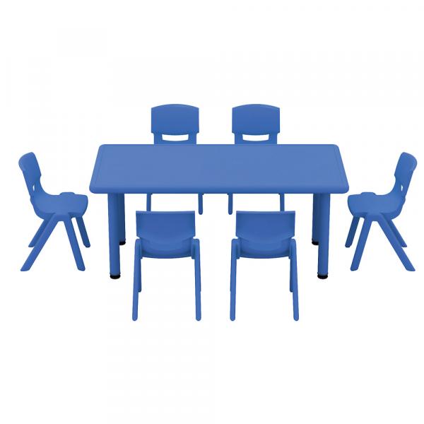 Tisch Felix, rechteckig - blau