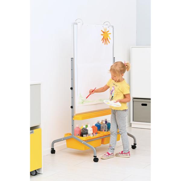 Magnetisches Whiteboard, mobil, 75 x 100 cm - gelbe Behälter