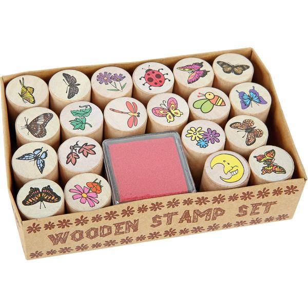 Holzstempelset Schmetterlinge