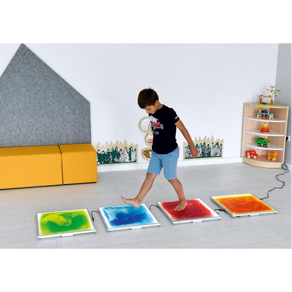 Sensorik-Bodenfliese mit Licht, blau