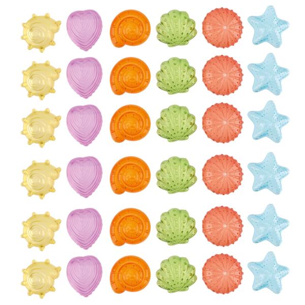 Transparente Muscheln, 6x6 Stck.