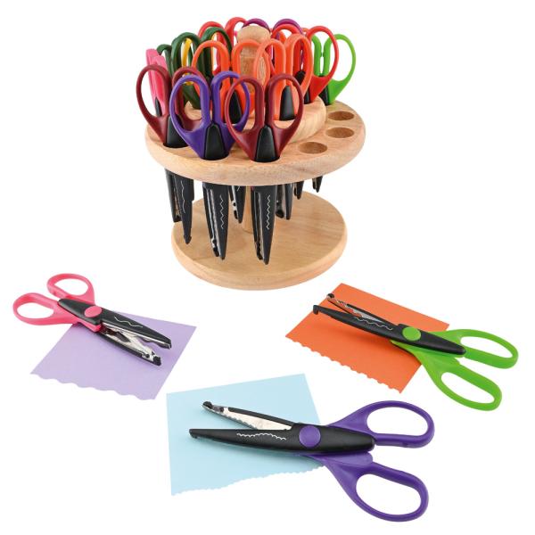 Scheren mit Muster, im Ständer, 18 Stck.