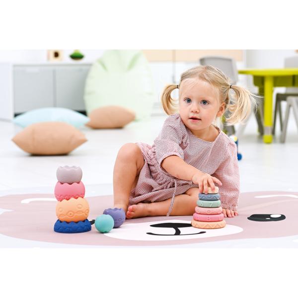 Pastell-Stapelturm, Kreise mit Strukturen