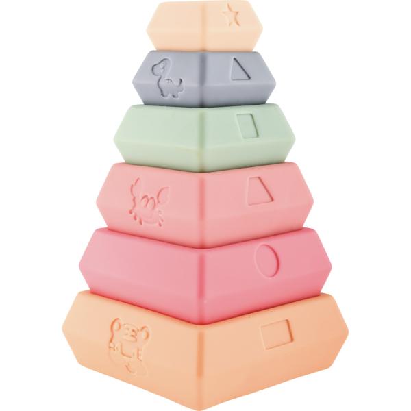 Pastell-Stapelturm mit Zahlen
