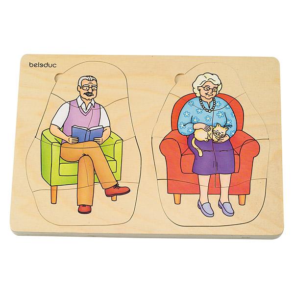 Lern-Lagenpuzzle - Oma und Opa