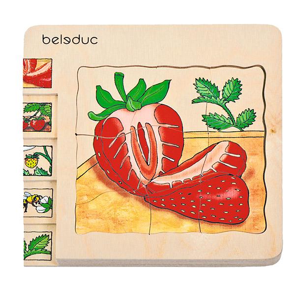 Lern-Lagenpuzzle - Erdbeere