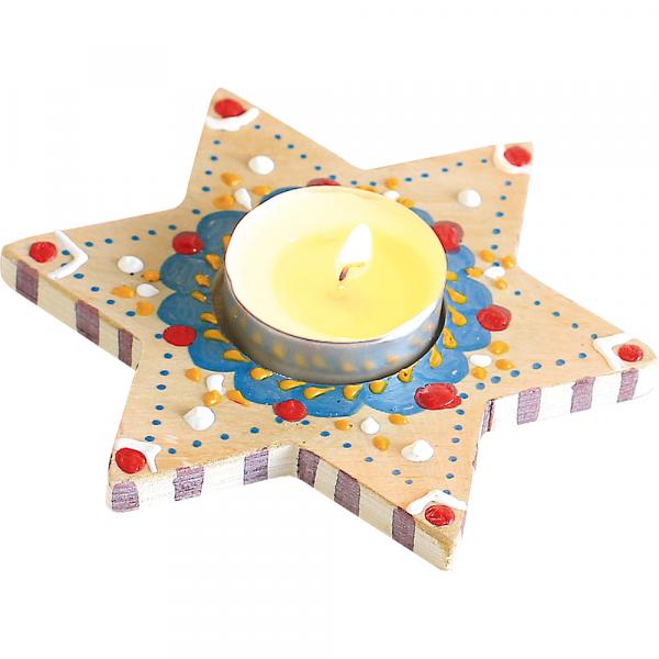 Teelichthalter aus Holz - Stern