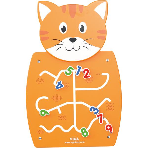 Wandapplikation - Katze mit Schiebespiel