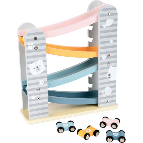 Holzrollbahn mit Autos