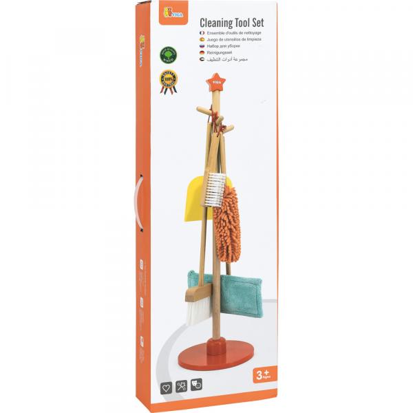 Holzständer mit Besen-Set