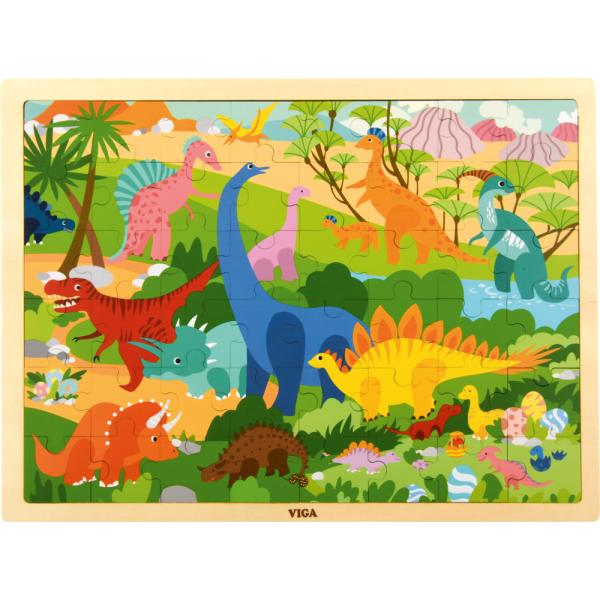 Holzpuzzle Dinosaurier, 48 Teile