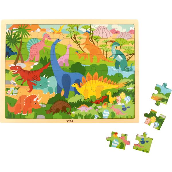 Holzpuzzle Dinosaurier, 48 Teile