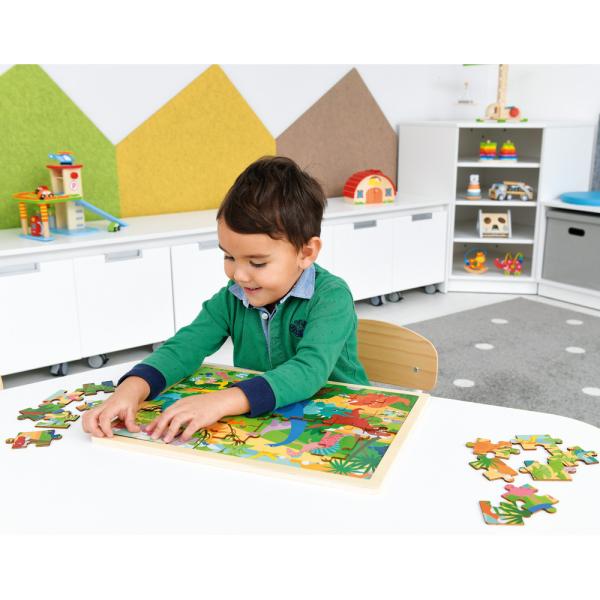 Holzpuzzle Dinosaurier, 48 Teile