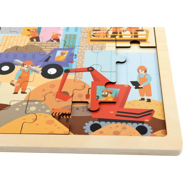 Holzpuzzle Baustelle, 48 Teile