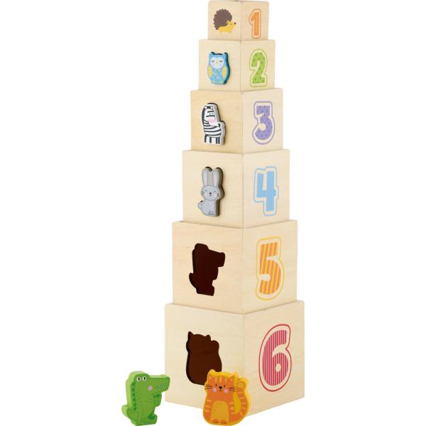 Stapelwürfel mit Tierfiguren