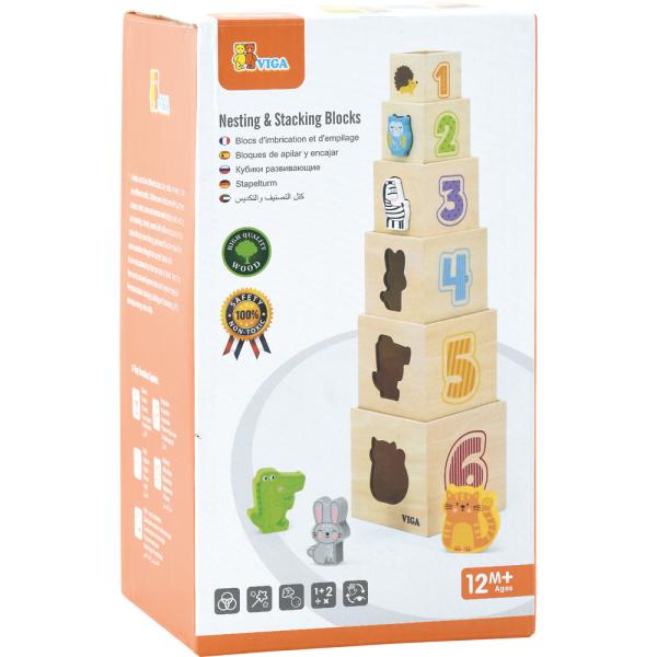 Stapelwürfel mit Tierfiguren