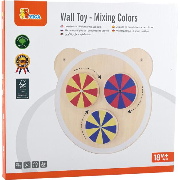 Wandapplikation Motorikspiel, Zweifarbige Räder