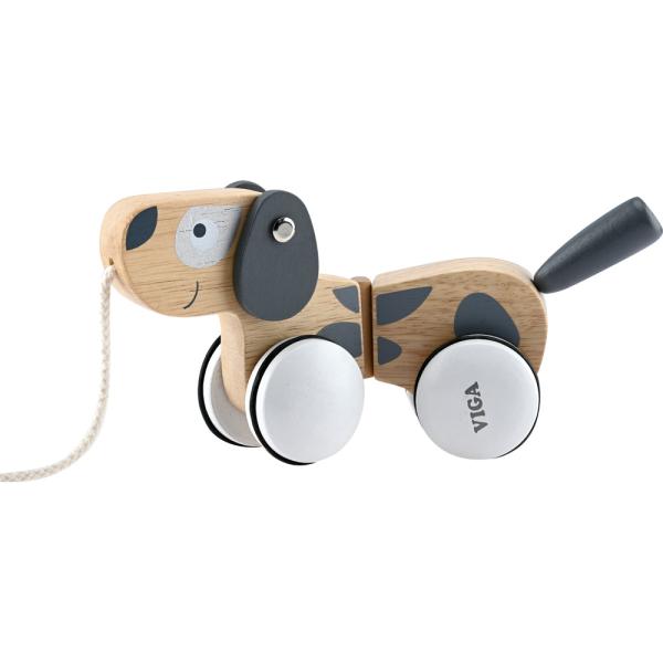 Holz-Nachziehtier Hund Tobbie
