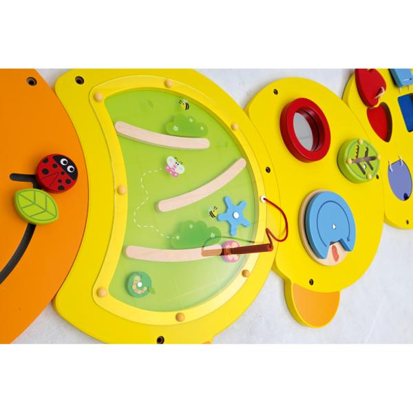 Wandapplikation - Raupe mit 5 Spielen