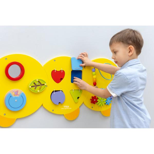 Wandapplikation - Raupe mit 5 Spielen