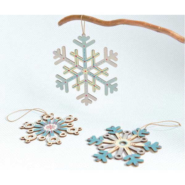 Holz-Anhänger - Schneeflocke