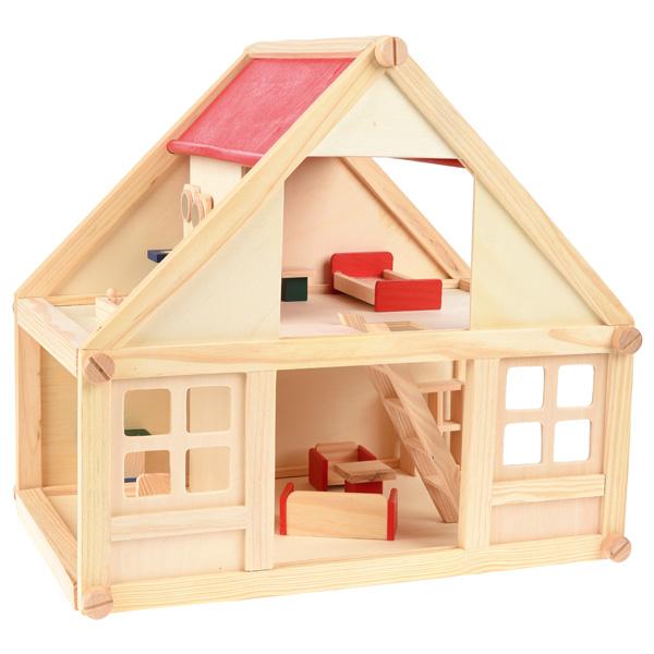 Holzhaus mit Möbeln