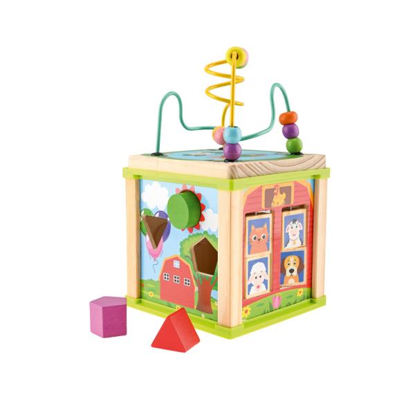 Würfel mit Labyrinth und Perlen