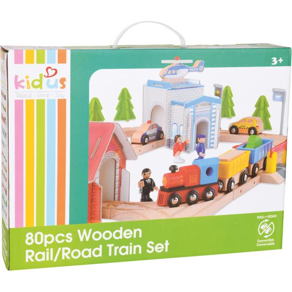 Holzeisenbahn, 80 Elemente