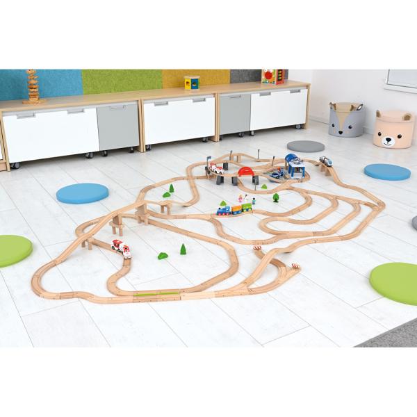 Holzeisenbahn, Grundset F, 277 Elemente