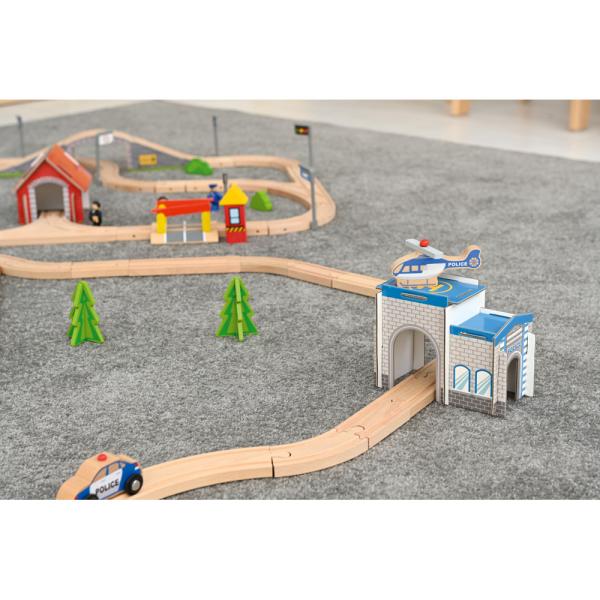 Holzeisenbahn, Doppelbahn, Grundset G, 144 Elemente