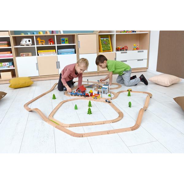 Holzeisenbahn, Grundset H, 190 Elemente