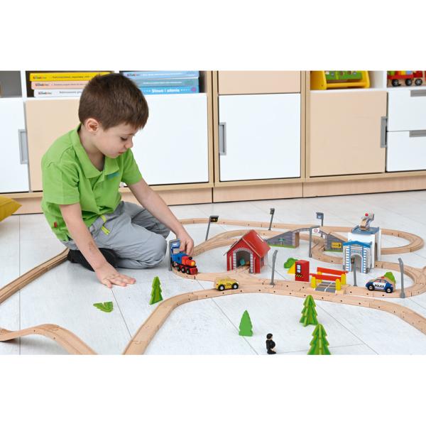 Holzeisenbahn, Grundset H, 190 Elemente