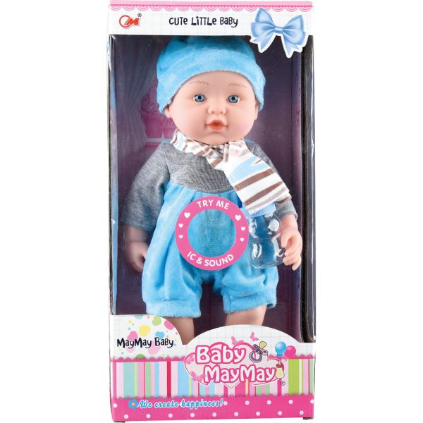 Baby Ivo, mit Flasche und Geräuschen, Grösse 36 cm