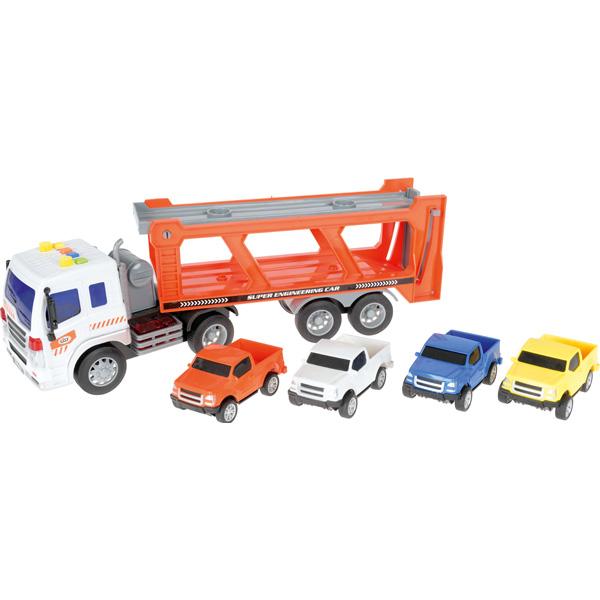 Sattelschlepper mit 4 Autos