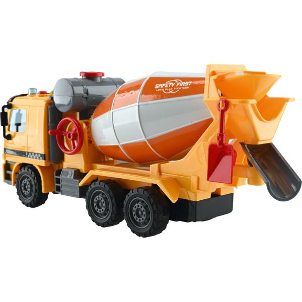 Betonmischer mit Warnsignalen