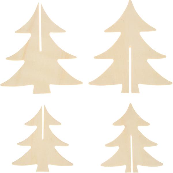 Weihnachtsbäume zum Bemalen, 2-er Set