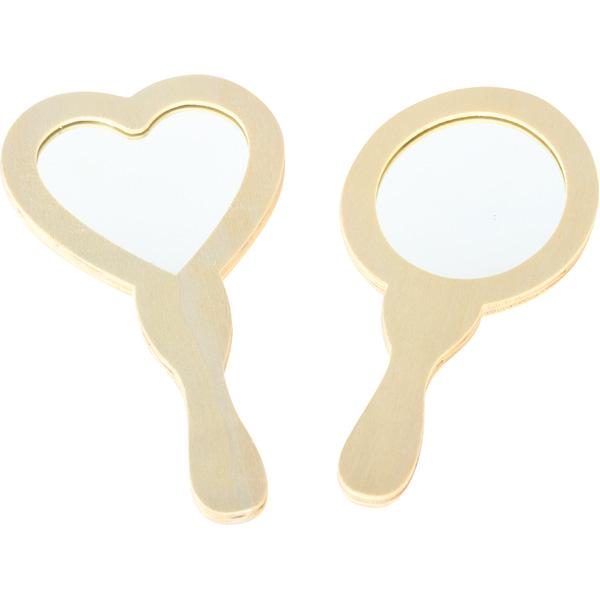 Holzspiegel zum Verzieren, 2 Stck.