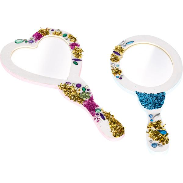 Holzspiegel zum Verzieren, 2 Stck.