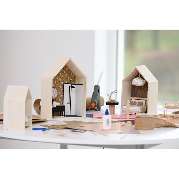 Holzhäuschen zum Dekorieren, 3er-Set