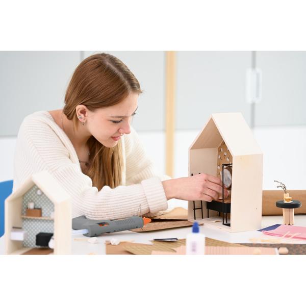 Holzhäuschen zum Dekorieren, 3er-Set